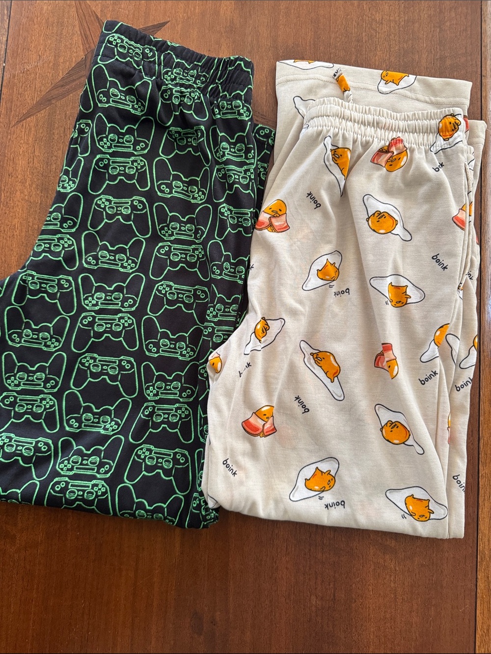 Kids Pajama Pants - Black & Cream Playful Game Controller and Character Prints